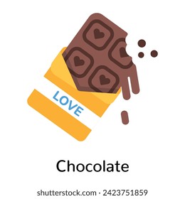 Editable flat icon of chocolate bite 