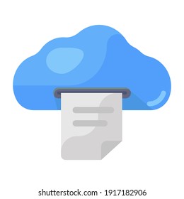 
Editable flat icon of cloud file