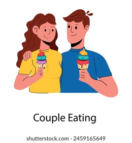 Un icono plano editable de citas en pareja  