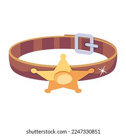 An editable flat icon of cowboy belt 