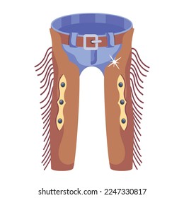 An editable flat icon of cowboy pants 