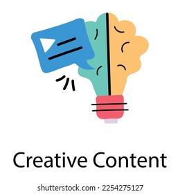 An editable flat icon of creative content 