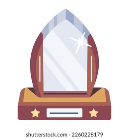 An editable flat icon of crystal award 