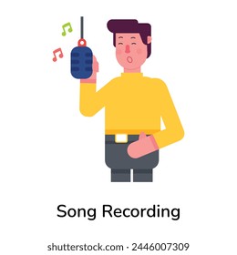Icono plano editable que representa la grabación de la canción 