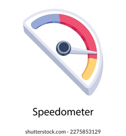 An editable flat icon design of speedometer