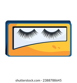 An editable flat icon of fake eyelashes 