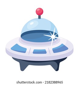 An editable flat icon of flying saucer