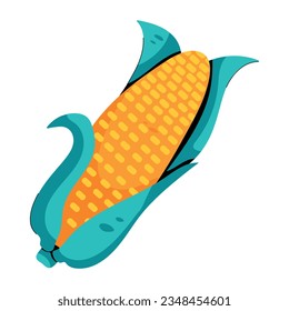 Eine bearbeitbare flache Ikone frischen Mais 