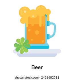 Editable flat icon of irish beer 