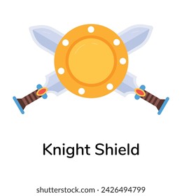 Editable flat icon of a knight shield 