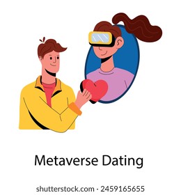 Ein editierbares Flat Icon der Metaverse Dating 