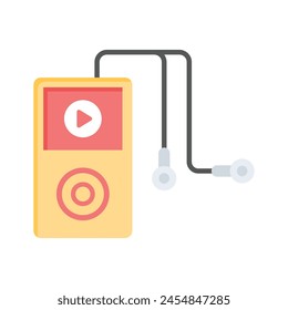 Editable flat icon of music player, ready to use vector