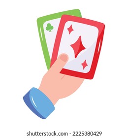 Ein bearbeitbares flaches Symbol für Pokerkarten 
