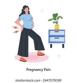 An editable flat icon of pregnancy pain