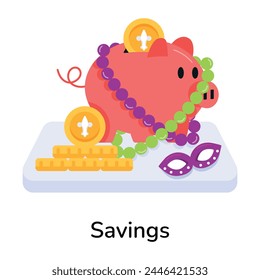 An editable flat icon of savings  