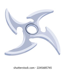 Un ícono plano editable de la estrella shuriken