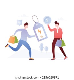 An editable flat illustration of big discount 

