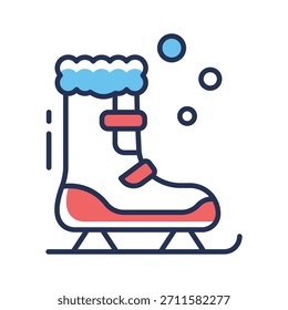 An editable flat outline icon of ice skating shoes, ready to use vector