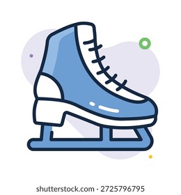 Un icono editable de contorno plano de zapatillas de patinaje sobre hielo, listo para usar Vector