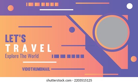 Editable Flat Promotional Travel Video Channel Thumbnail