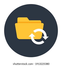 
Editable flat rounded icon of refresh folder 