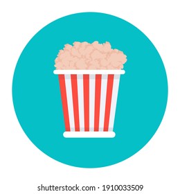 
An editable flat rounded popcorn vector, cinema snack 