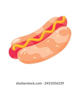 Editable flat sticker of a hot dog