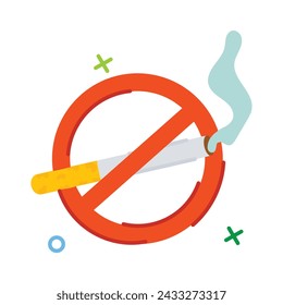 Editable flat sticker of no smoking sign 