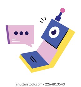 Una pegatina plana editable de la conversación telefónica 