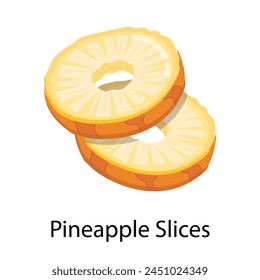 Editable flat sticker of pineapple slices