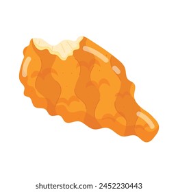 An editable flat sticker showing drumstick bite