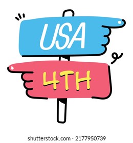 An editable flat sticker of signboard