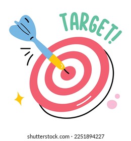 An editable flat sticker of target 