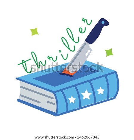 An editable flat sticker of thriller book 