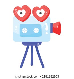An editable flat sticker of wedding video 