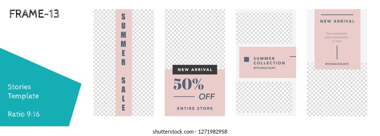Editable Flat Vector Insta Stories Template. Streaming