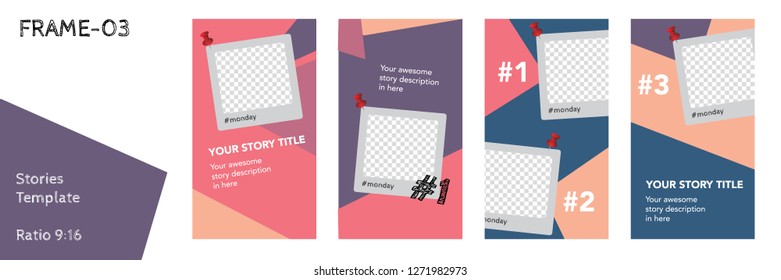 Editable Flat Vector Insta Stories Template. Streaming