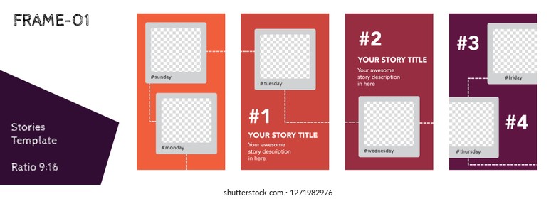 Editable Flat Vector Insta Stories Template. Streaming