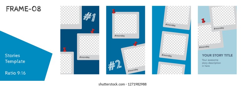 Editable Flat Vector Insta Stories Template. Streaming