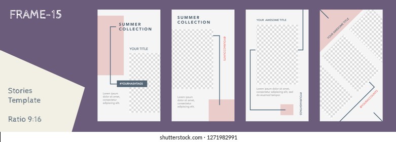 Editable Flat Vector Insta Stories Template. Streaming