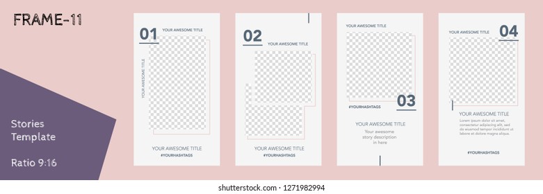 Editable Flat Vector Insta Stories Template. Streaming