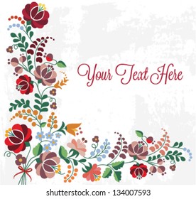 Editable Floral Greeting Card Vector Illustration in Vintage Style