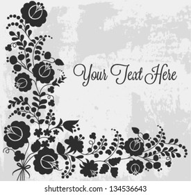 Editable Floral Greeting Card Vector Illustration in Vintage Style