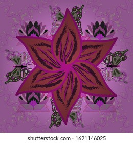 Editable. Floral pattern for wedding invitations, greeting cards, scrapbooking, print, gift wrap. Elegant seamless pattern with purple, red and pink flowers in watercolor style, design elements.
