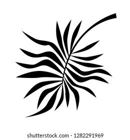 editable floral plant, glyph style, modern concept, black color