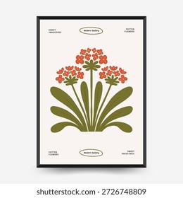 Modelos de pôster floral editáveis com ilustrações de flores botânicas e abstratas