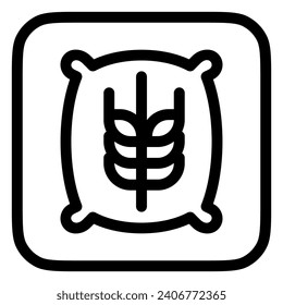 Editable flour, wheat, sack vector icon. Food, farm, grocery, harvest. Part of a big icon set family. Perfect for web and app interfaces, presentations, infographics, etc