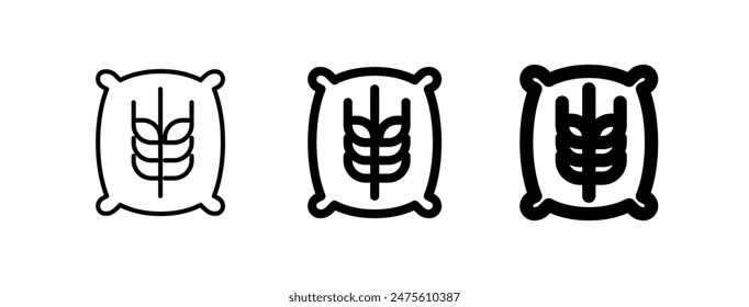 Editable flour, wheat, sack vector icon. Food, farm, grocery, harvest. Part of a big icon set family. Perfect for web and app interfaces, presentations, infographics, etc