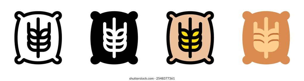 Editable flour, wheat, sack vector icon. Food, farm, grocery, harvest. Part of a big icon set family. Perfect for web and app interfaces, presentations, infographics, etc