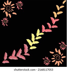 Editable Flower and leaf Art Brash for decoration party background fabric vector illustration  